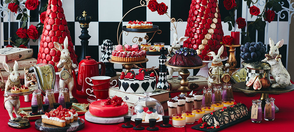 公式 赤と黒の世界観で贈る おとな可愛い アリスのスイーツビュッフェアリスのblack Redティーパーティー 土 日 祝日限定 広島 のホテルなら ヒルトン広島 公式 赤と黒の世界観で贈る おとな可愛い アリスのスイーツビュッフェアリスのblack Redティーパーティー 土 日 祝日限定 広島 のホテルなら ヒルトン広島