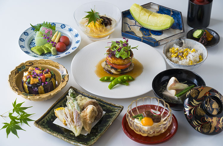日本料理「泉水」ベジタリアン懐石、寿司、鉄板焼コースメニュー　
